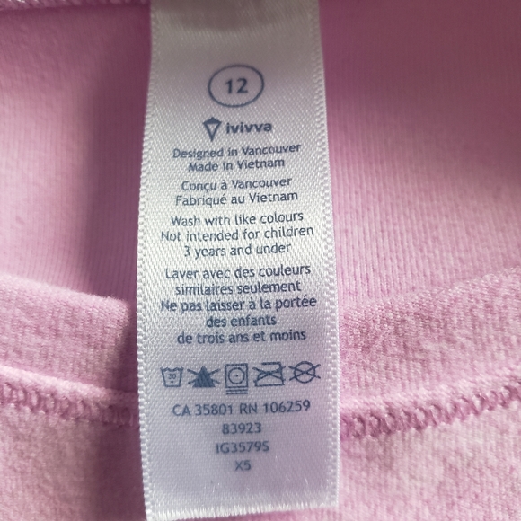 Ivivva Long Sleeve Pink Activewear Top Sz 12 - Picture 6 of 7